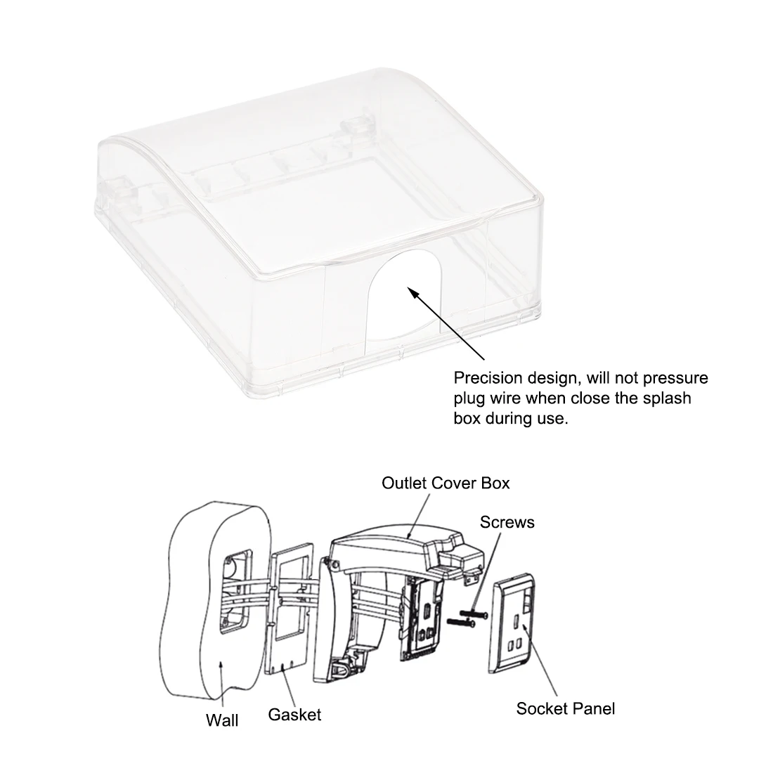 Uxcell всепогодный выход крышка в использовании штепсельная розетка протектор для внутреннего использования s 114x99x43 мм прозрачный 3 шт