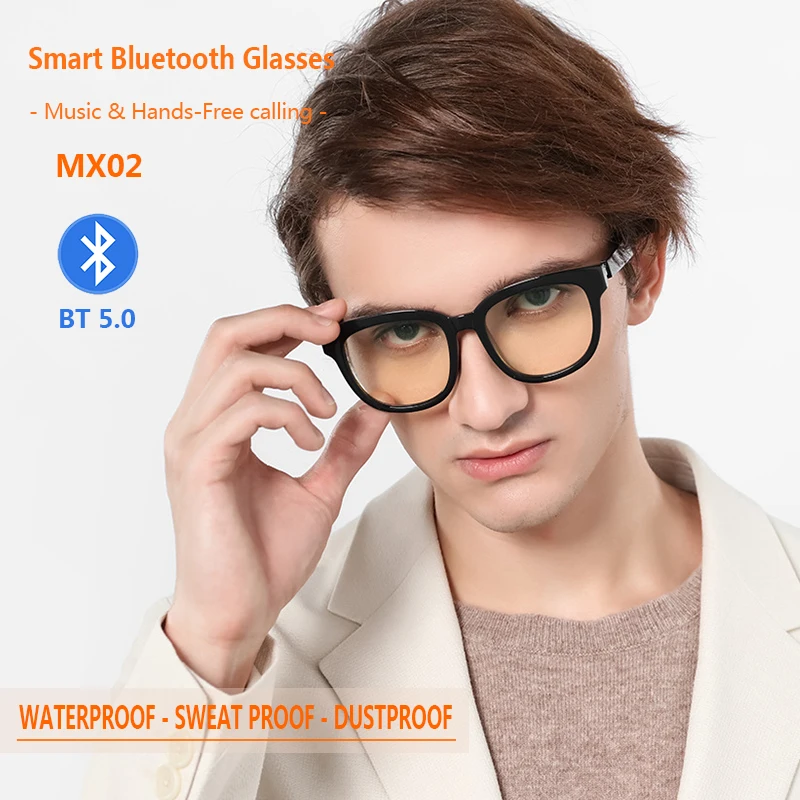 NEW Bluetooth Smart Glasses Men and Women Headphones Music Wireless Sunglasses Anti-Blue Light Suitable for Game Driving Travel