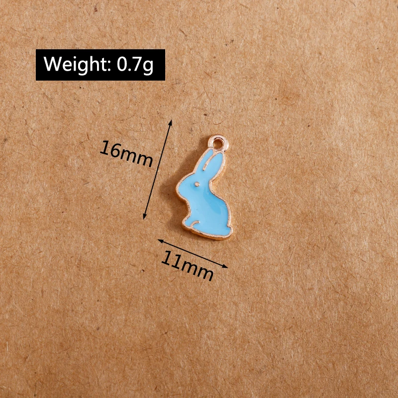 10 Stück 11*16mm süße Emaille Tier Kaninchen Anhänger Charms für Armband Halskette DIY Schmuck machen Zubehör liefert – Detail 1