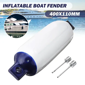 

2 Pcs UV Protected Boat Fender Vinyl Ribbed Inflatable Bumper Marine Dock Shield Protection PVC 11 x 40cm For Yacht-Speedboat