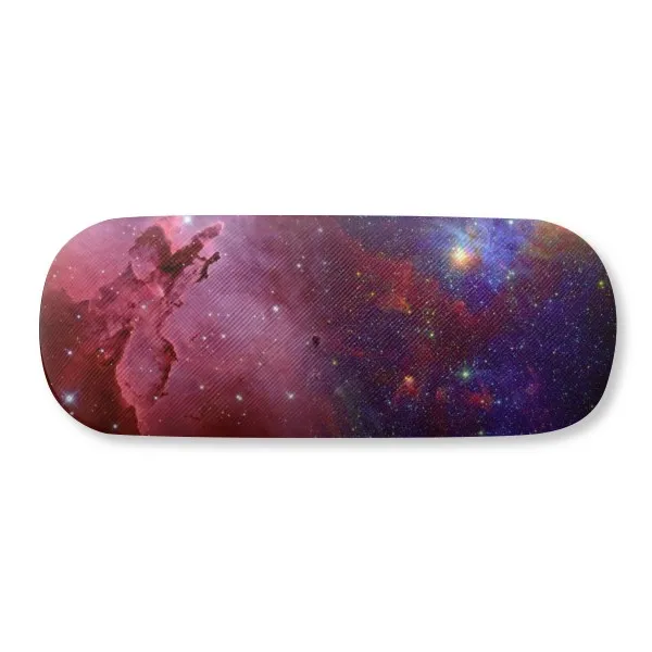 

Blue Red Clouds Stars Galaxy Glasses Case Eyeglasses Clam Shell Holder Storage Box