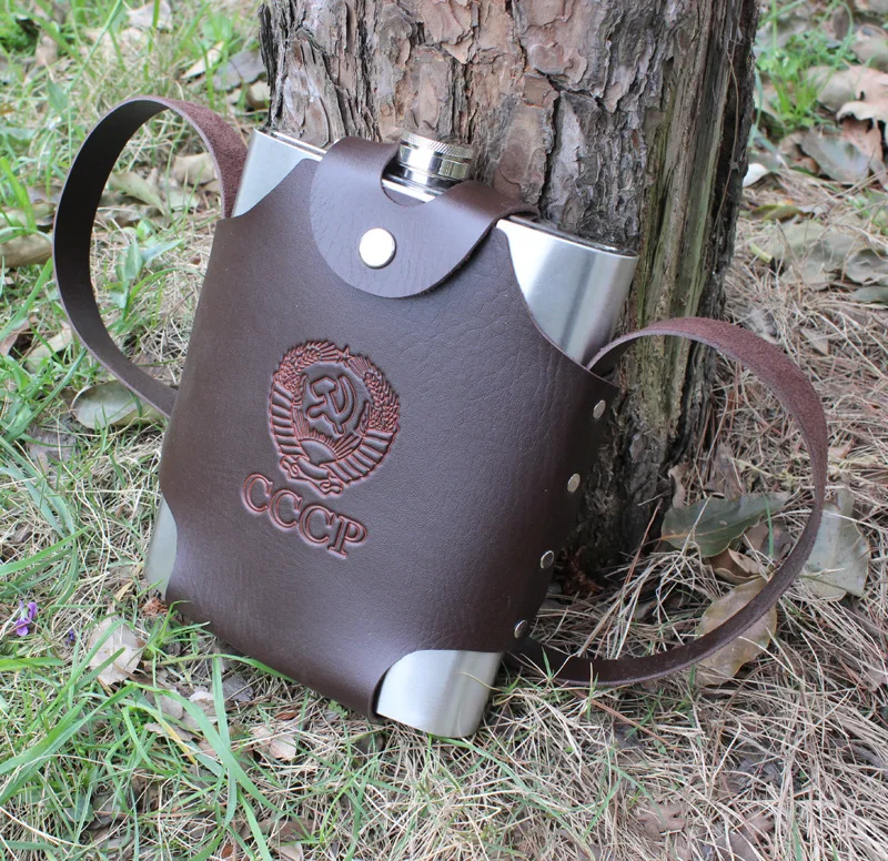 Supply Wholesale Stainless Steel Thick 2 Loaded Spirit Bottle Portable Outdoor Wine Pot 2 of Metal Wine Bottle