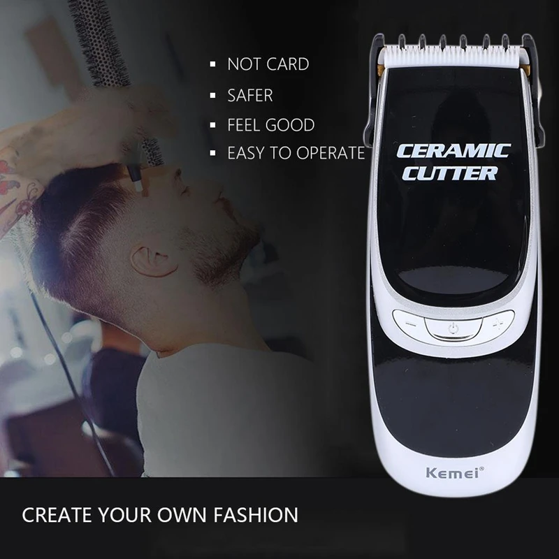 Kemei Km-6035 Rechargeable Electric Clipper Electric Hair Clipper Ceramic Speed Control Cutter Lcd Display Barber Scissor Modeli