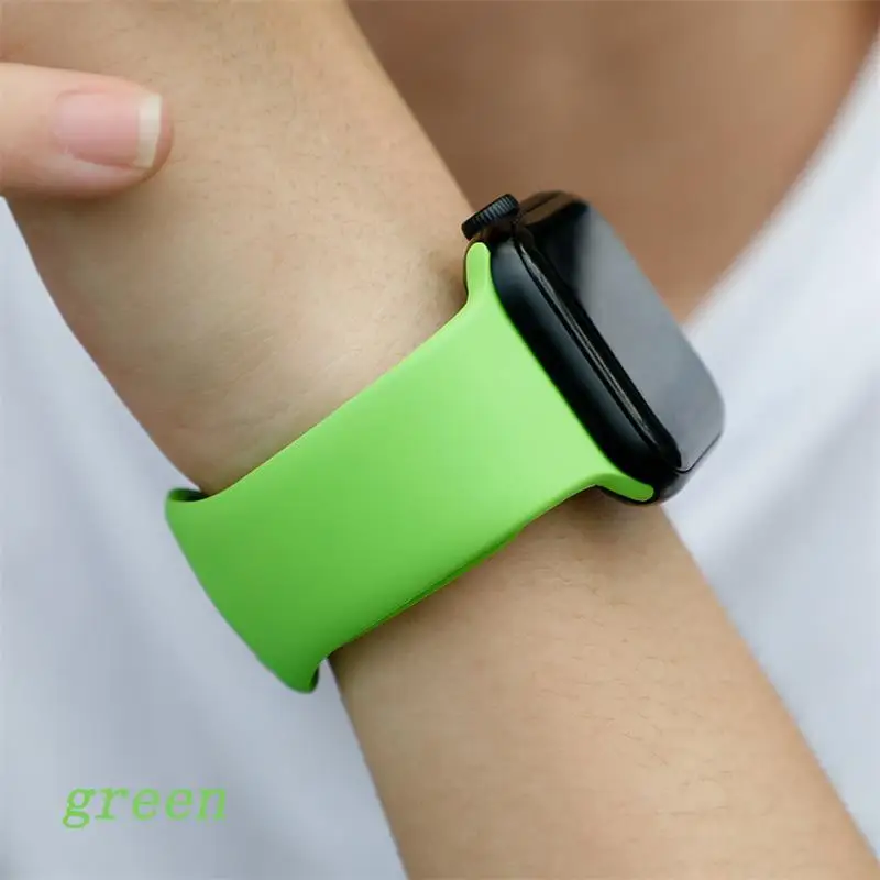 Green Ремешок для apple watch 5 4 ремешок 44 мм iwatch ремешок 42 мм correa 38 мм 40 мм спортивный силиконовый браслет ремешок для часов 4 3 2 - Цвет ремешка: Green
