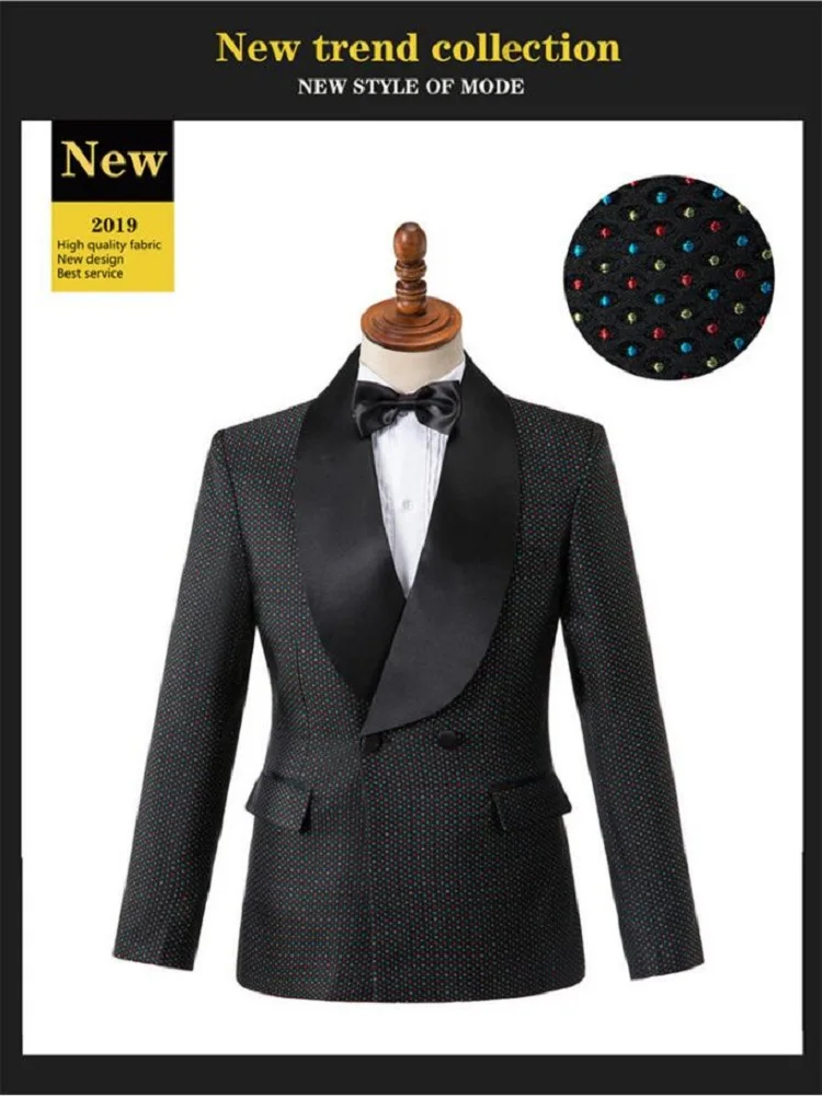 Thorndike новейший дизайн джентльменов в черный горошек Slim Fit Куртка стиль мужской свадебный костюм высококачесвенный блейзер для мужчин Wondeful костюм