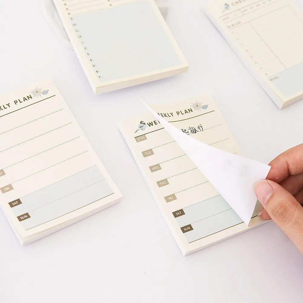 60sheets Paper Memo Pads Check List Time Schedule Weekly Planner Memo