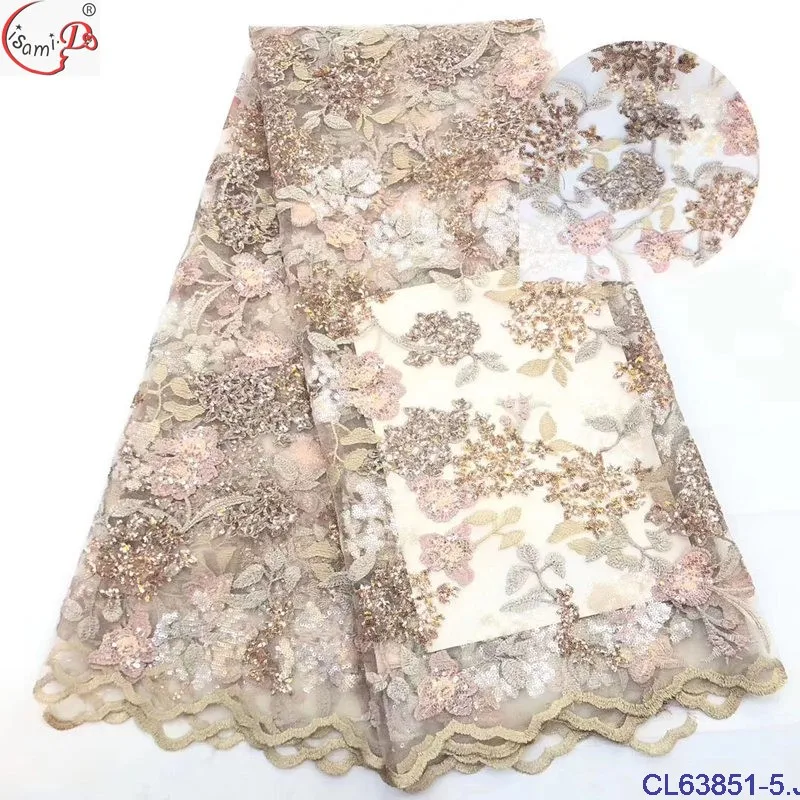Модный дизайн, блестящая вышивка, вечернее платье, сценическое платье, ткань CL63851
