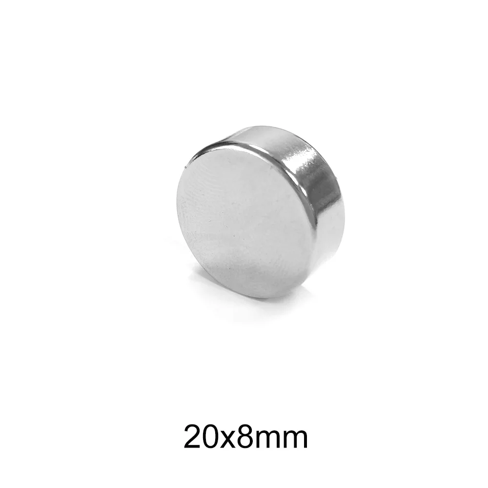 2/5/10/15/20PCS 20×8 Round Search Magnet 20mm X 8mm Rare Earth Neodymium Magnet Disc 20x8mm Permanent Magnet Strong 20*8 mm