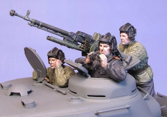 1/35 Смола Модель Строительный комплект фигурка советский Танк команды 3 фигурки