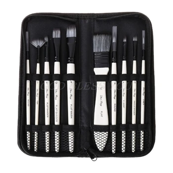 

10pcs Paint Brushes Nylon Hair Watercolor Gouache Paintbrushes Painting Tool