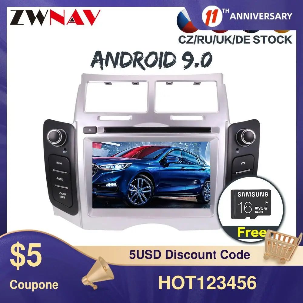 Android 10.0 4GB+64GB Car Radio GPS Navigation for Toyota Yaris 2005-2011 Multimedia Player Auto Stereo Tape Recorder ISP | Автомобили и