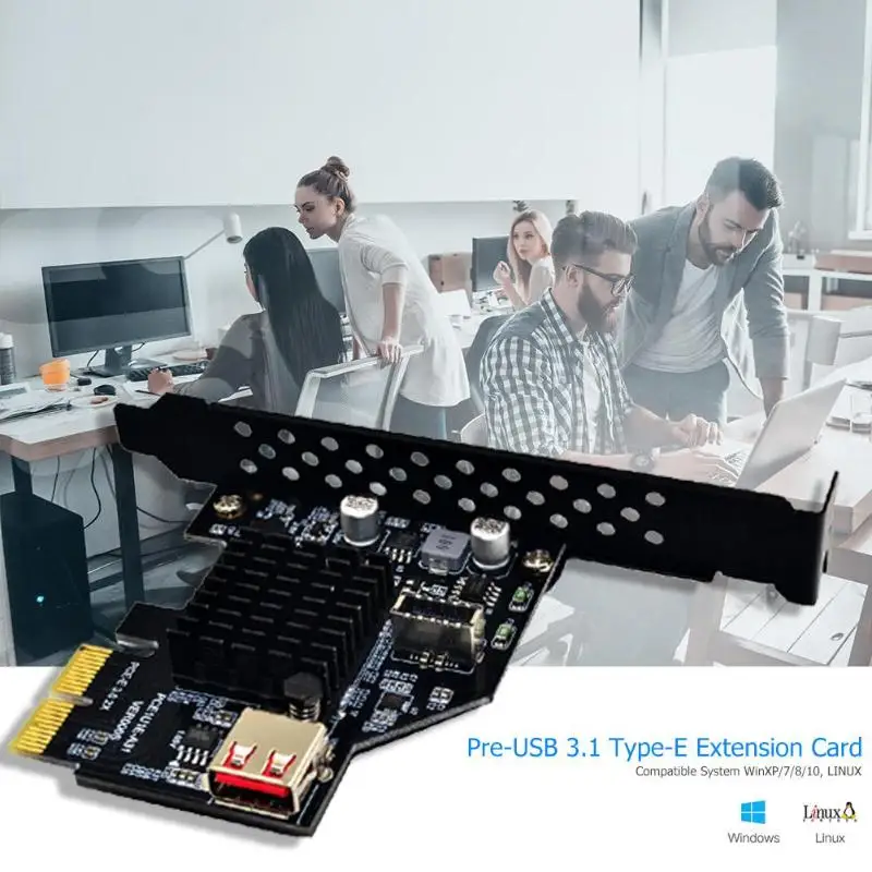 PCI-E 3,0 карта расширения USB 3,1 type-E Настольный передний адаптер