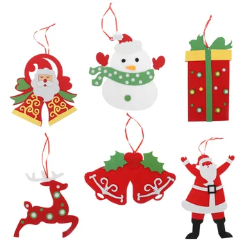 

6pcs Christmas Theme Felt Ornaments Creative Christmas Tree Pendant Decor