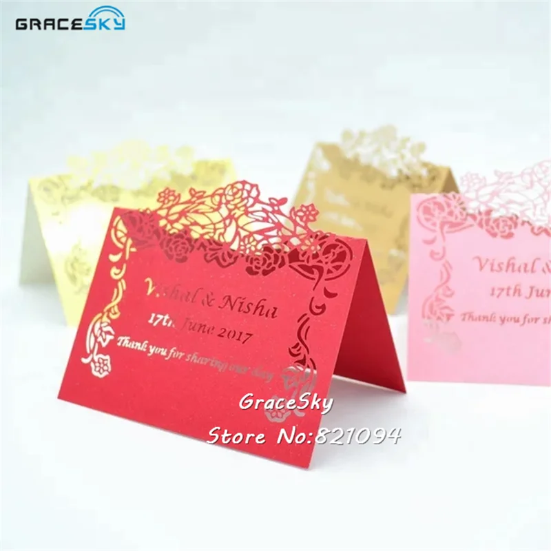 50x Laser cut  Wedding Table Cards Place Cards For Table Decoration 