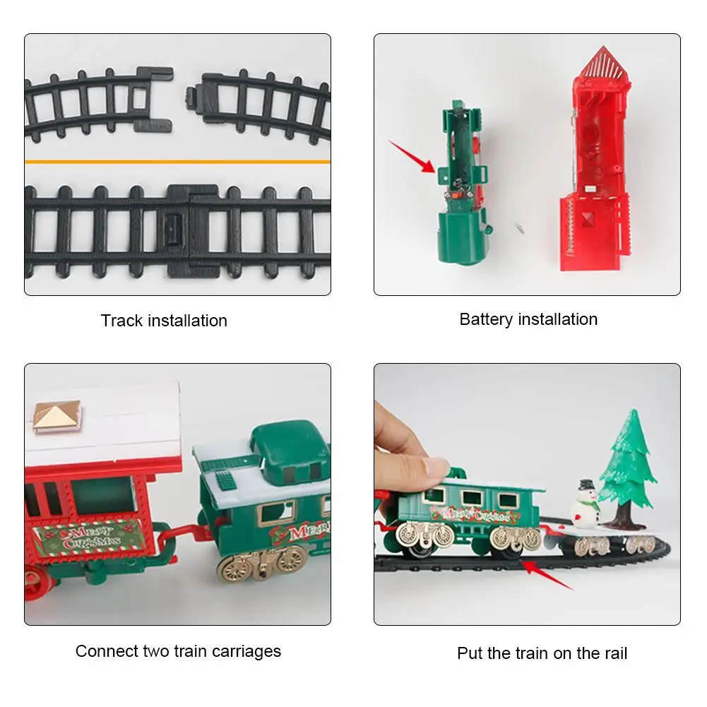 Детский маленький поезд трек игрушка электрический свет музыка Рождественский поезд детские игрушки Рождественские украшения для дома navidad