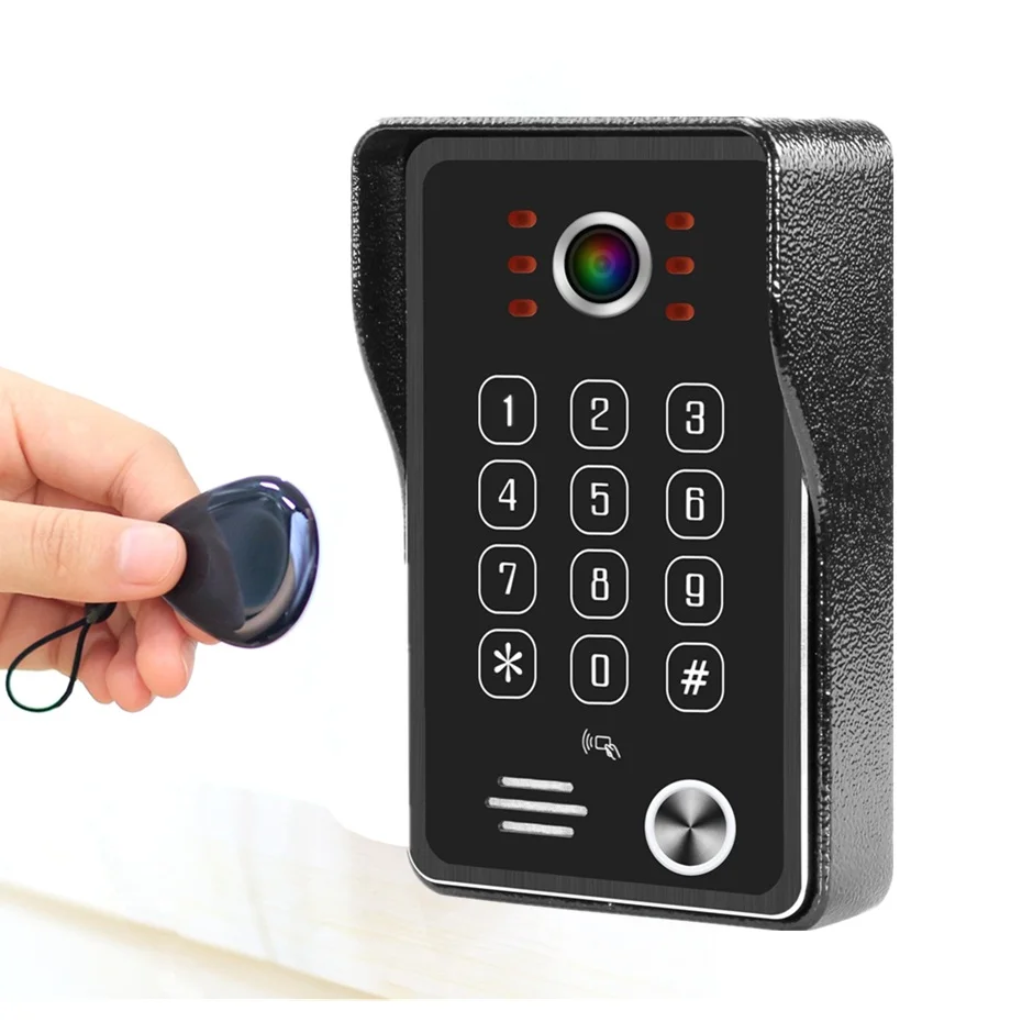 Стрекоза 7 дюймов видеодомофон RFID система контроля доступа двери видеодомофон камера разблокировка пароль IC карта Запись