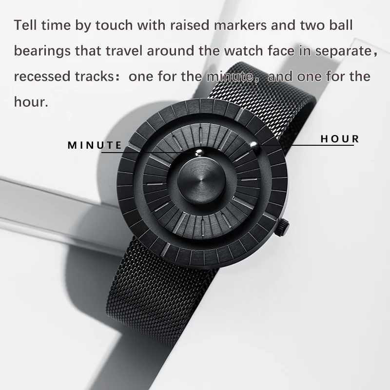 EUTOUR Magnetic Beads Men's Personality Creation Sports Watch Cool Concept Borderless Fashion Design Watch-Stainless Steel Strap