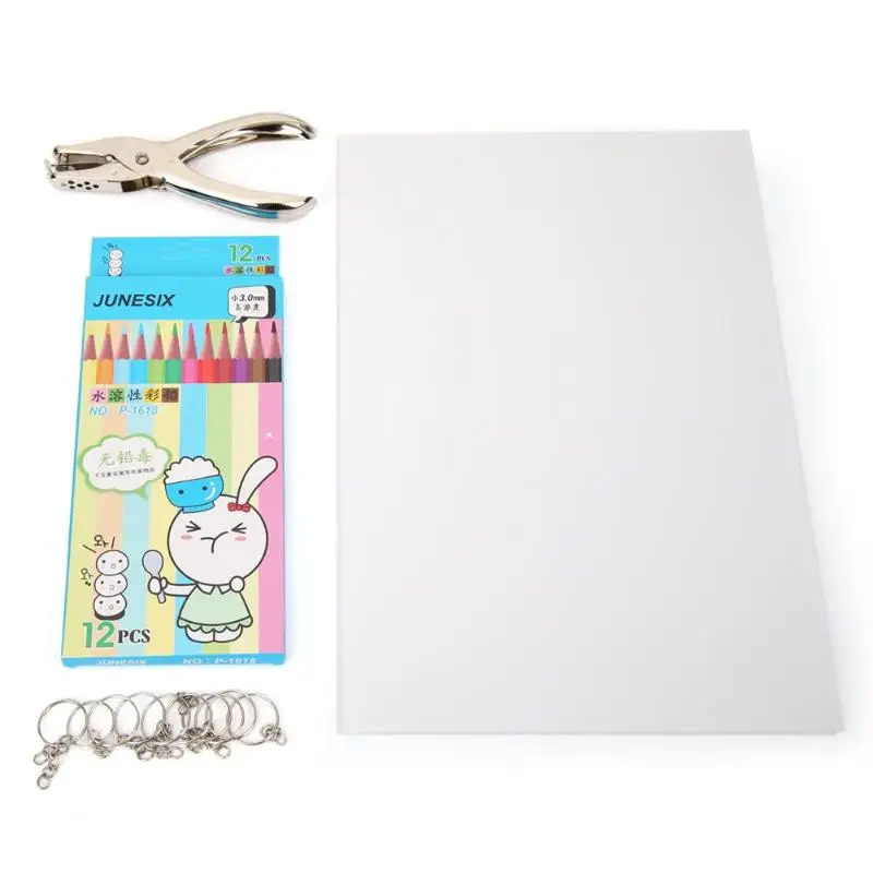 

290*200mm Craft Paper DIY Hand Drawing Shrinks Film Plastic Sheet Dink Art Coloe Pencil Painting