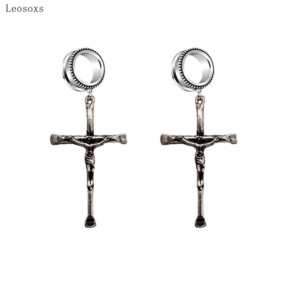 

Leosoxs 2pcs European and American Hot Models, Ancient Cross Ear Amp, Pulley Ear Amp, Piercing Jewelry