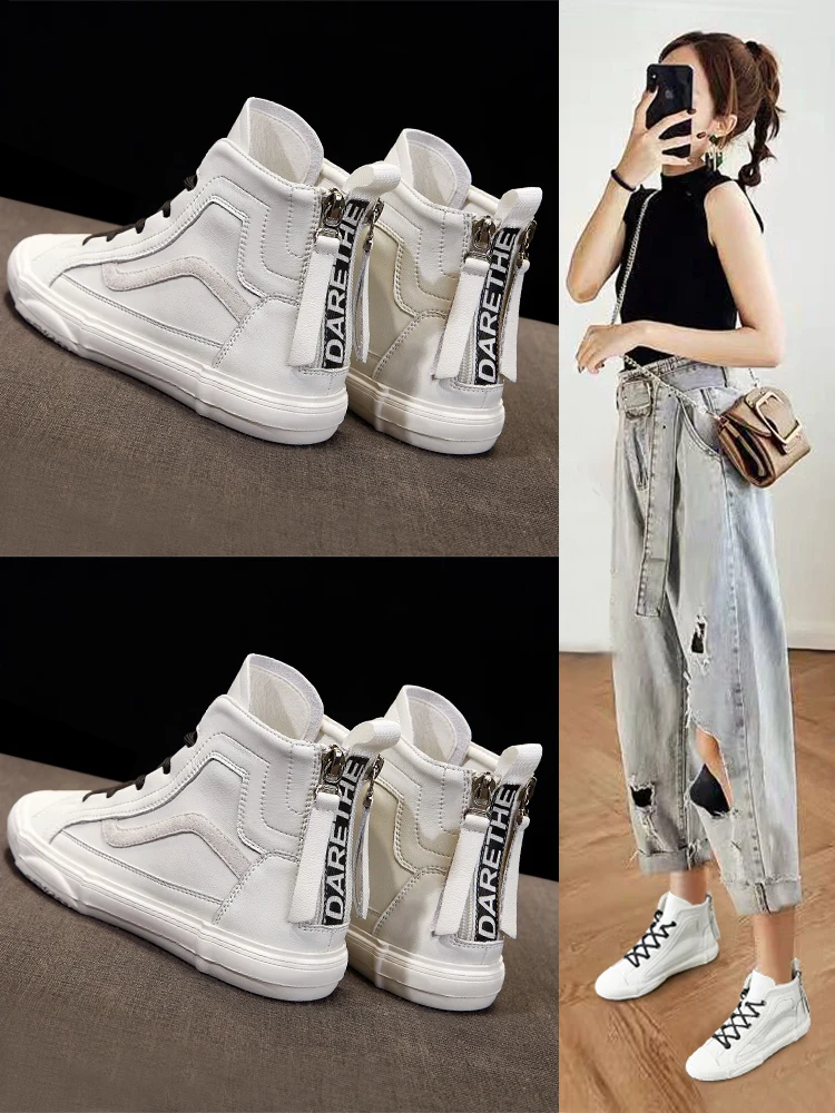 

Female Shoes 2020 Trendy Shoes Genuine Leather New Style Spring And Autumn Joker Ins Leisure Flat Bottom Small White Canvas Gao