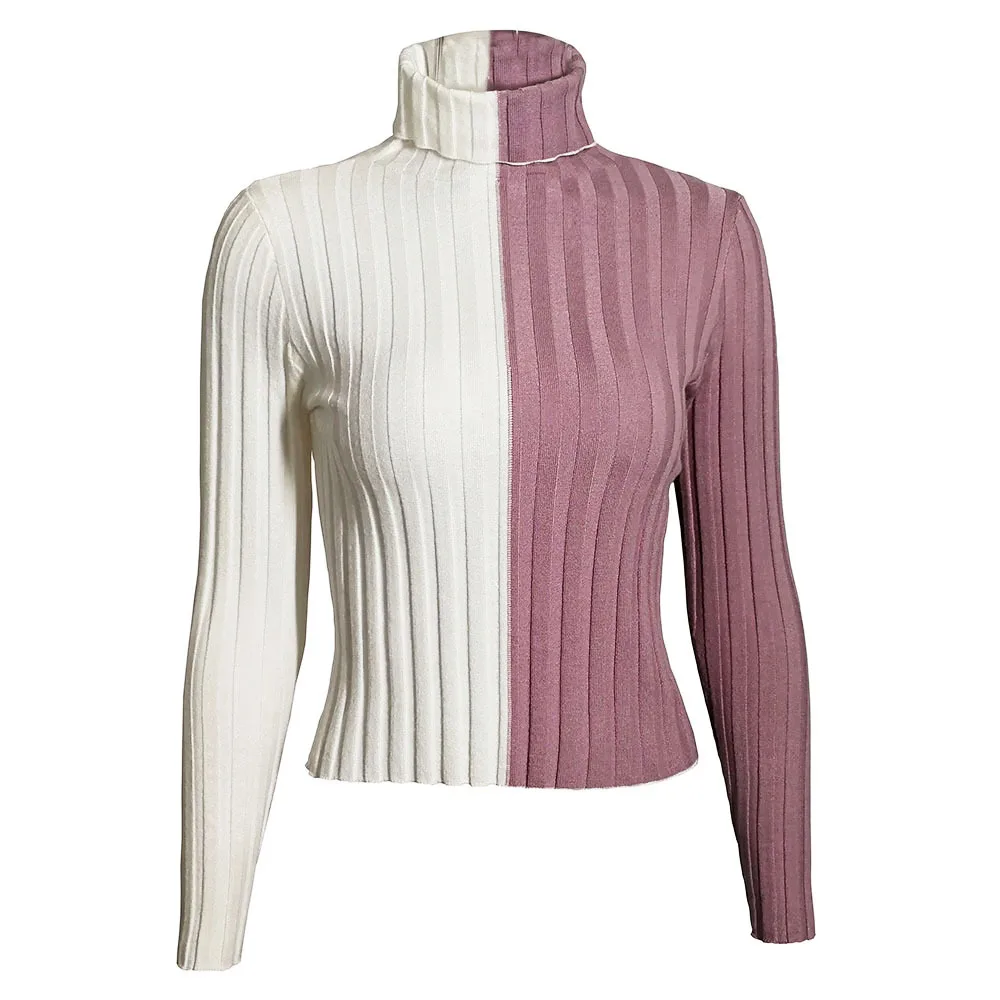 

European And American Women's Shirt Long-Sleeved High-Neck Bottoming Shirt Slim-Type High-Necked Pullover
