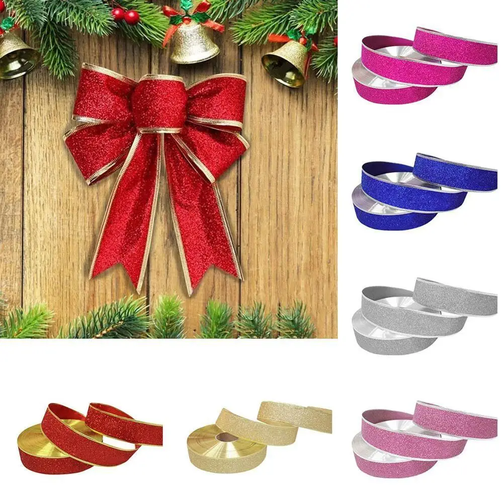 

2 Meters Long 6 Style Christmas Tree Decorative Red Ribbon Red Color High-grade Onion Powder Christmas Ribbon