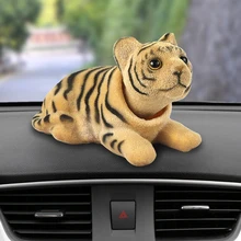 Car Ornament Nodding Tiger Doll Automotive Interior Dashboard Decoration Shaking Head Bobblehead Toys Cute Car Accessories Gifts