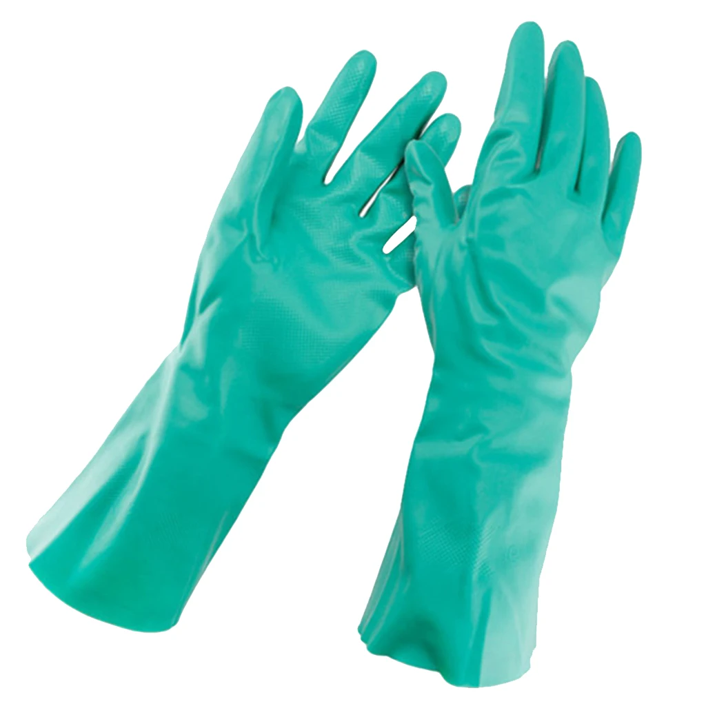 Green Nitrile Gloves - Powder Free Latex Rubber Lab Free Disposable