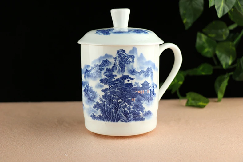 550 мл Цзиндэчжэнь кофейная кружка китайский костяной фарфор чайная Крышка для кружек набор офисный мастер чашка воды чашки для путешествий посуда для напитков чайная посуда подарок