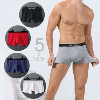 

FigureColors Men Underwear boxer cotton Boxers Mens boxer shorts Underwear Low waist U convex pouch Man and breathable underpant