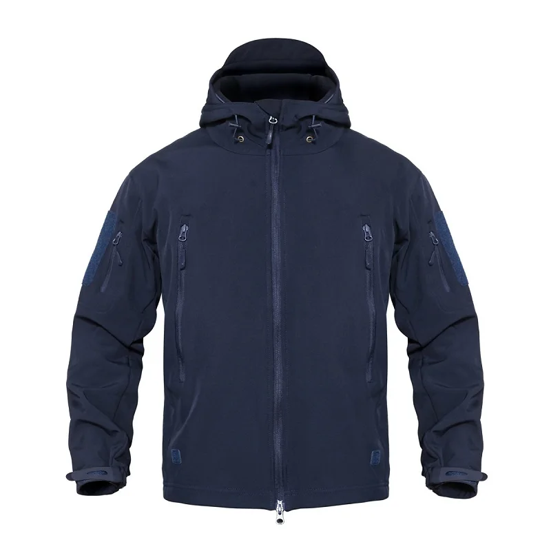 Брендовая мужская Военная камуфляжная флисовая зимняя куртка, пальто, армейская тактическая одежда, мужская куртка-бомбер, ветровки, chaqueta hombre - Цвет: YCXL22 Blue