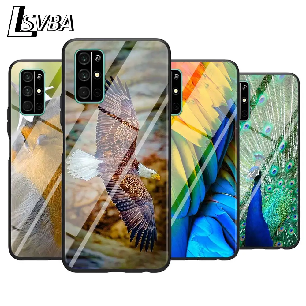 

For Huawei Honor 9A 9C 9S 9X Lite Phone Case Colorful Bird for Honor 30 Pro Plus 20S 8A 8C 8S 87 7C 7S Silicone Cover