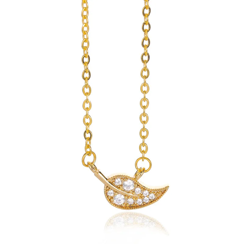 Boho – colliers en feuille d'arbre porte-bonheur pour femmes, bijoux en cristal Zircon, acier inoxydable