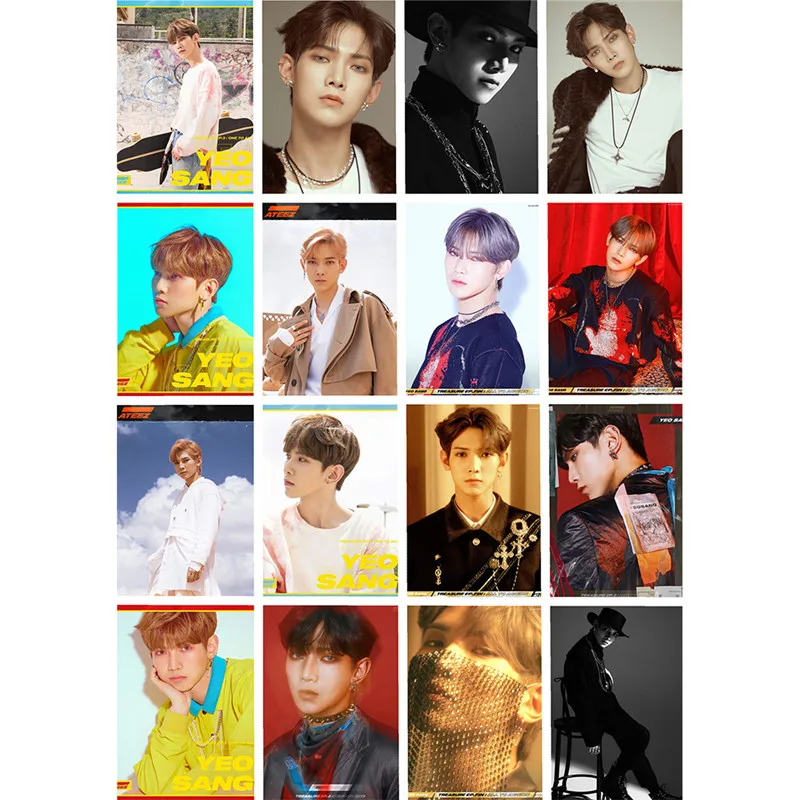 16 шт./компл. KPOP ATEEZ Aurora TREASUREEP FIN ALLTOACTION Wonderland DazzlingLight Фотокнига 52*74 мм LOMO Card