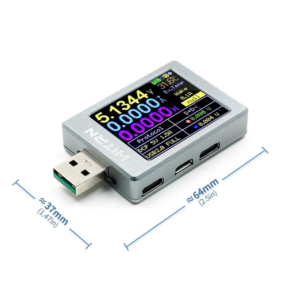 Ceny WITRN X MFI woltomierz USB tester QC4 + PD3.0 2 PPS szybki protokół ładowania pojemność