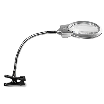 

LED Magnifying Glass Lamp with Clip Metal Gooseneck Light Desktop Reading Lamp for Home Office
