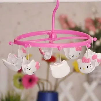 

Mini Lovely Kitty Cat and Cute Animals Plastic Round Shapede Clothespin With Multiple Clamps for Kids Hangers or Socks Holeder