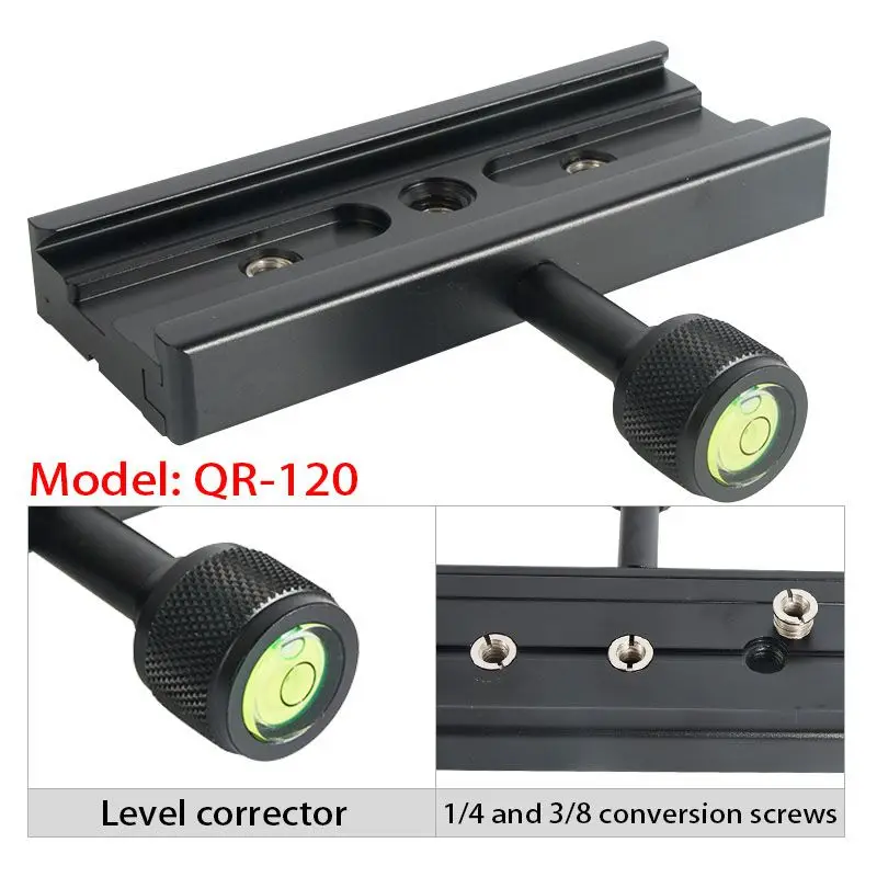 QR-120 Зажим адаптер для Quick Release Plate 1/4in 3/8in Arca SWISS PU-50/PU-60/PU-100/PU-120/PU-150/PU-200 Benro Sunwayfoto T