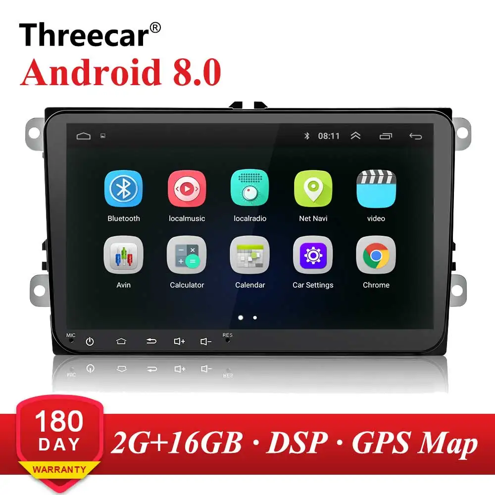 9 дюймов Android 8,1 gps навигации wi fi Bluetooth двойной 2Din автомобиля радио авто 2 Din USB для Volkswagen/Passat/Гольф/Skoda - Цвет: 2 with 16