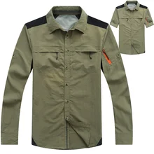 Мужские походные рубашки, быстросохнущие, для спорта на открытом воздухе, дышащие, для рыбалки, Походов, Кемпинга, тонкая одежда с соединением внахлёст размера плюс, походная одежда