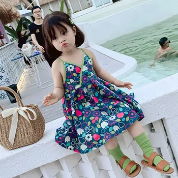 

Dress For Summer Girl Children Clothing Baby Girls Sleeveless Floral Dresses Clothes Kids Girl Princess Pageant Sundress