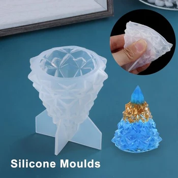 

Silicone Mold DIY Light Holder Christmas Tree Bedroom Lamp Container Molds Epoxy Resin Handmade Crafts Charms Jewelry Making