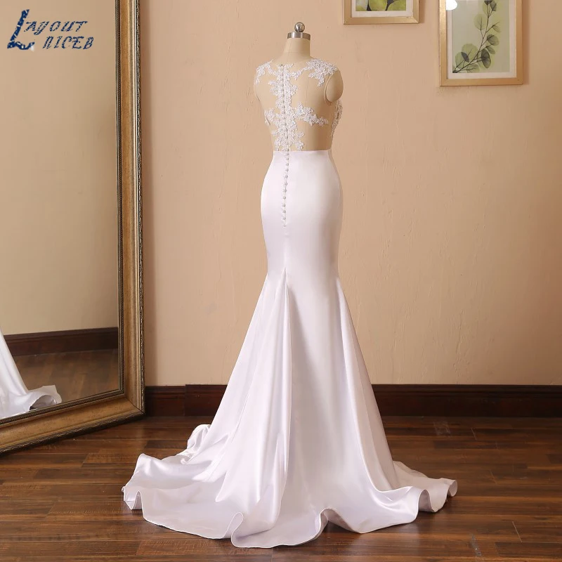 YQS005 Vestido De Noiva,, сексуальное свадебное платье русалки без рукавов, в рыбном стиле, с жемчугом, атласное, с вырезами, свадебное платье на заказ