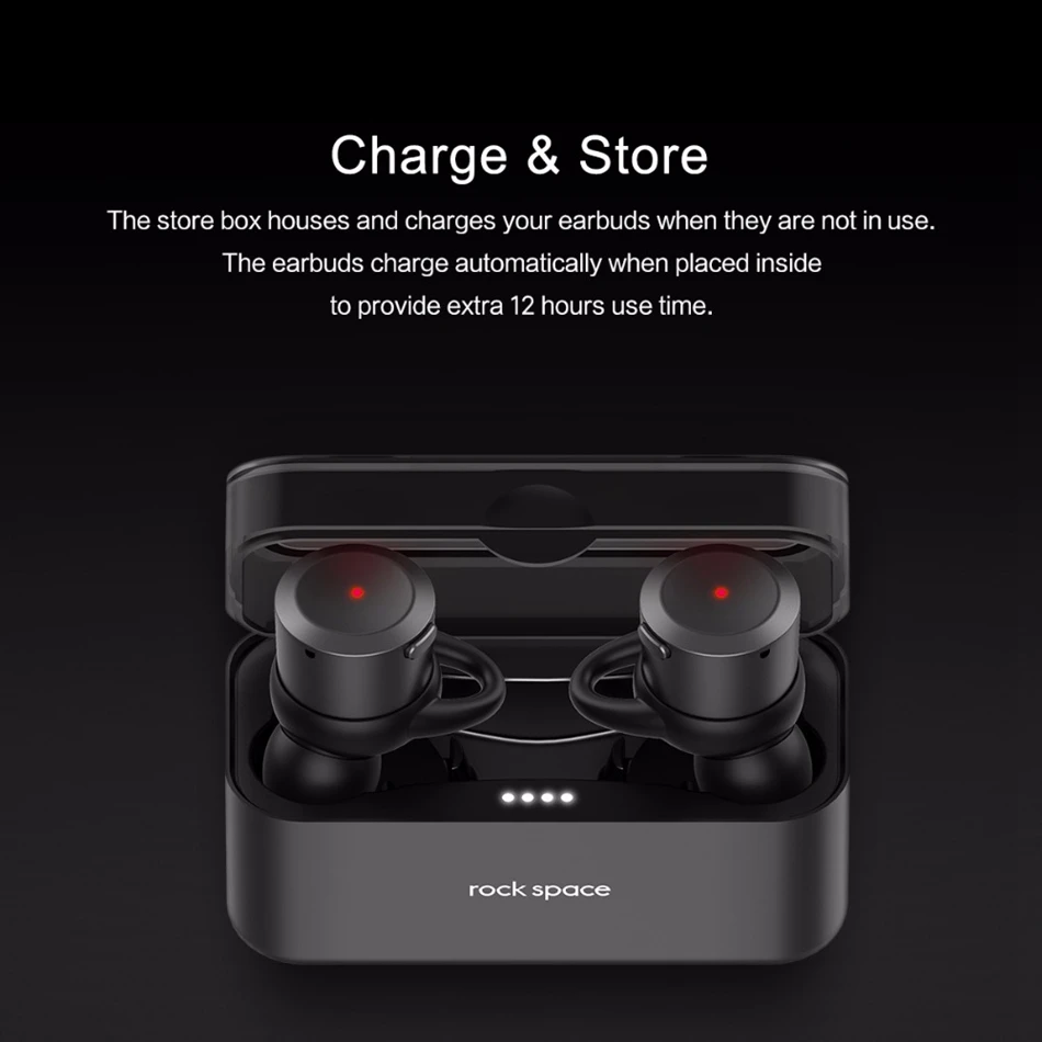 ROCK TWS 4,1 Bluetooth наушники портативные беспроводные наушники-вкладыши стерео звук с микрофоном зарядная коробка Наушники для iPhone Xiaomi