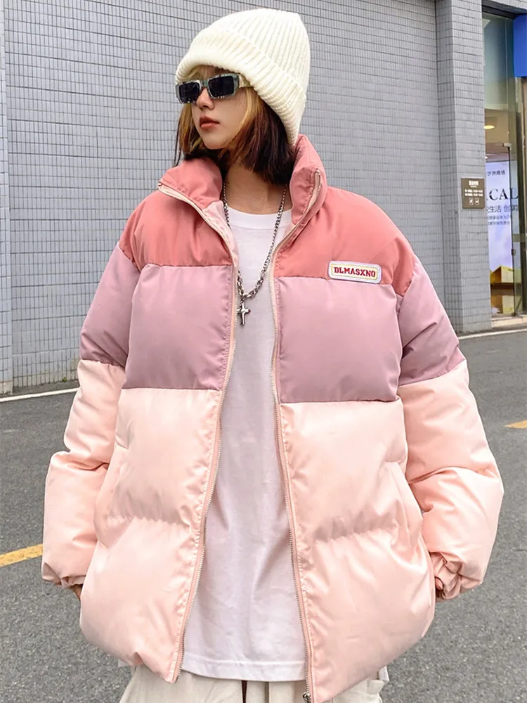 Women Parkas Cotton Coat Women's Winter Fashionversatile Stand Collar Zipper Women Thickened Plush Warm Jacket Top