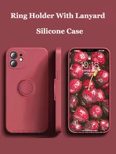 Novo caso para iphone 12 11 pro max x xs max xr 7 8 plus se 2020 mini caso com anel titular capa de silicone para iphone 11 12 capa
