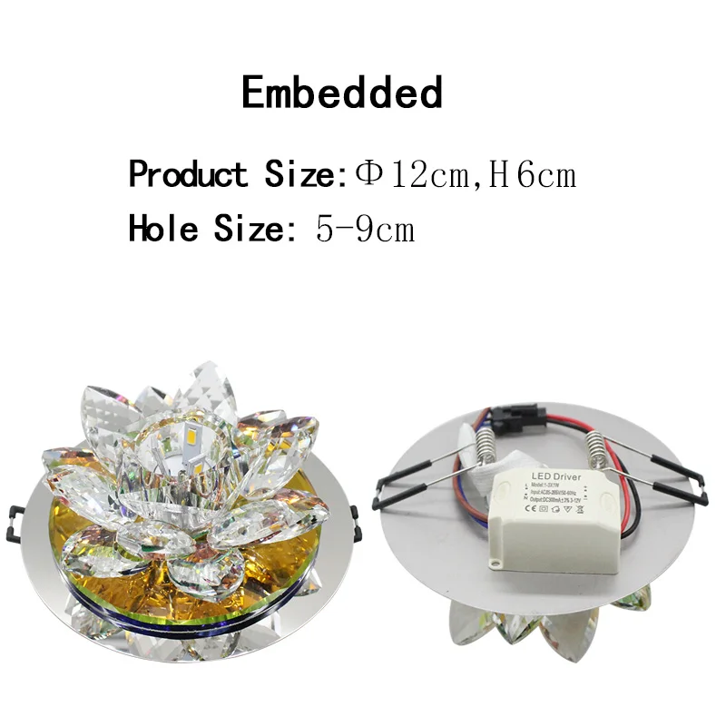 Embedded Современный светодиодный потолочный светильник домашний осветительный светодиодный потолочный светильник с кристаллами, светлые потолочные светильники для гостиной, хрустальный светильник с затемнением - Цвет корпуса: Embedded