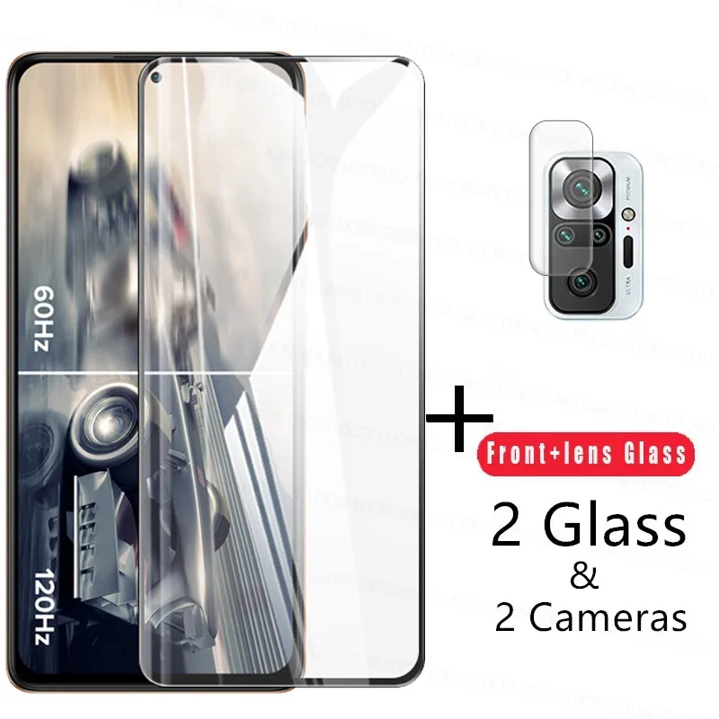 

4-in-1 2.5D Tempered Glass For Redmi Note 10 Pro Glass For Redmi Note 10 Pro Screen Protector Camera Len Film For Redmi Note 10