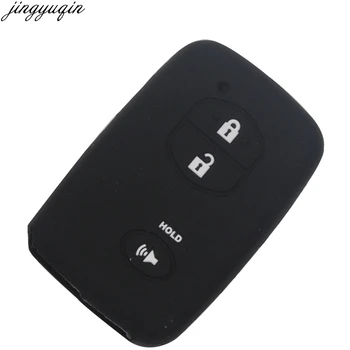 

jingyuqin 3 Buttons Remote Silicone Rubber Key Fob Cover Case Holder For Toyota Land Cruiser Camry Highlander Crown Prado Prius