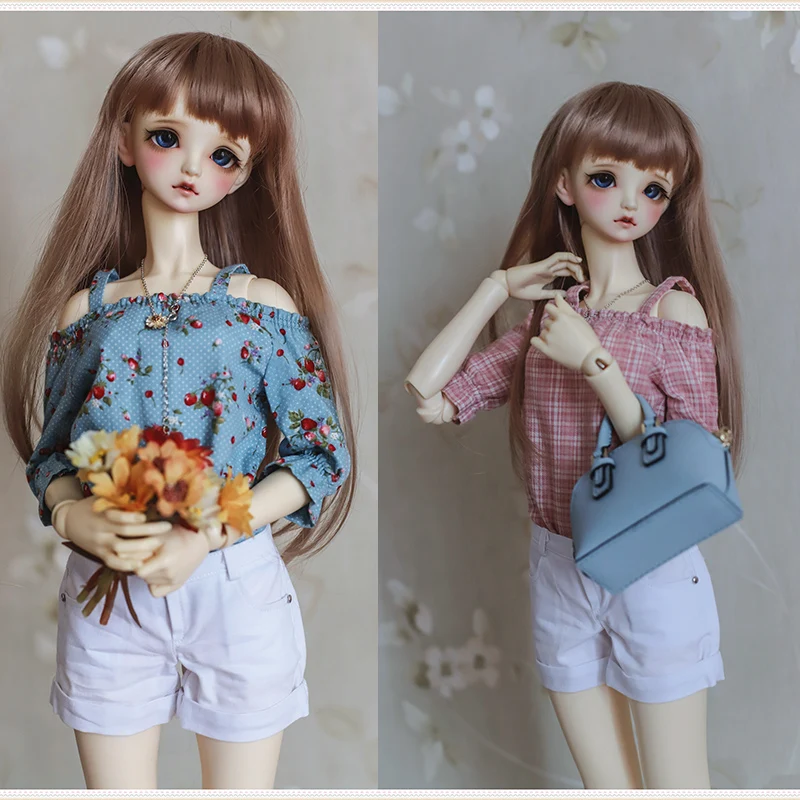 

G10-209 SD 1/3 bjd doll baby clothes colorful flower suit jacket shirt women's fashion denim shorts 1 set